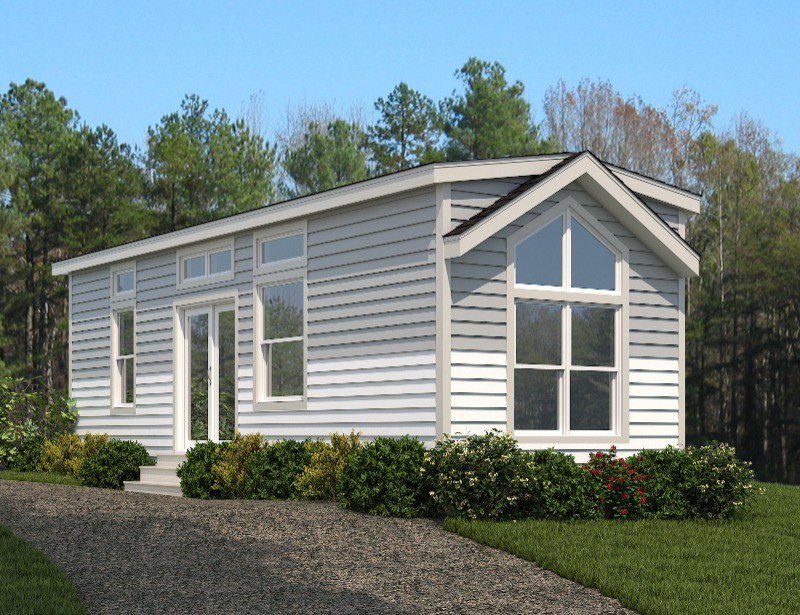 As charming on the outside as on the inside, park model 190002 by Fairmont Homes.
