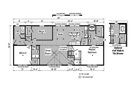 Sapphire Modular 28603A | 3 bedroom, 2 bathroom, 1600 sqft home | Built by Cavco - Dorchester in Dorchester, WI.