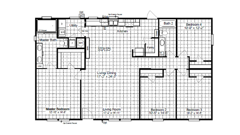 Heartland 30524H | 4 bedroom, 2 bathroom, 1560 sqft home | Built by Cavco - Fort Worth in Fort Worth, TX.