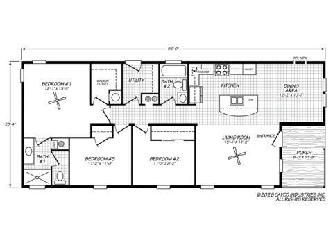 Harbor View 24563A | 3 bedroom, 2 bathroom, 1307 sqft home. Built by Cavco - Plant City in Plant City, FL.