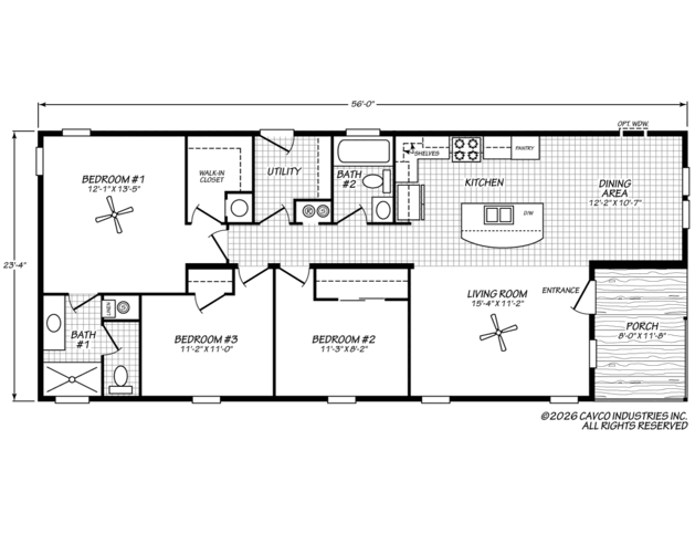 Harbor View 24563A | 3 bedroom, 2 bathroom, 1307 sqft home. Built by Cavco - Plant City in Plant City, FL.