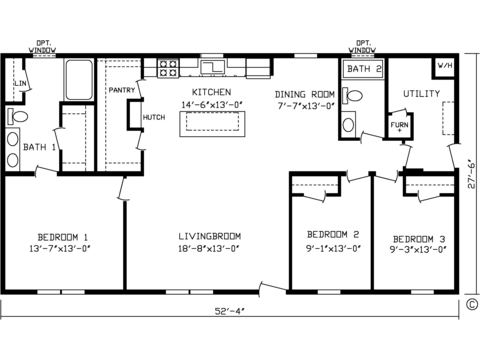The Landmark 28523F | 3 bedroom, 2 bathroom, 1439 sqft home | Built by Cavco - Montevideo in Montevideo, MN.