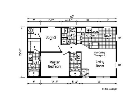 Bungalow 7 24402A | 2 bedroom, 2 bathroom, 907 sqft home. Built by Cavco - Clarion in Shippenville, PA.
