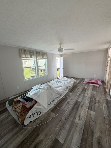 Living room with ceiling fan