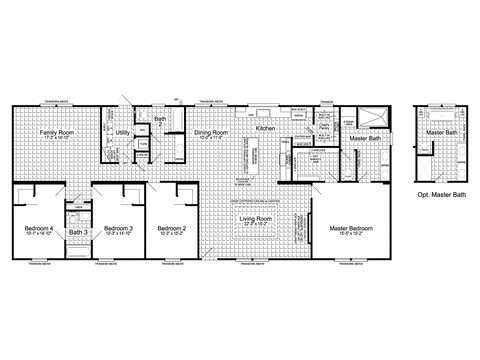 Cimarron VI 32764A | 4 bedroom, 3 bathroom, 3256 sqft home. Built by Cavco - Austin in Austin, TX.