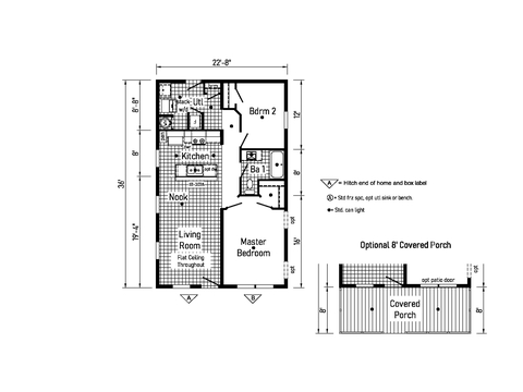 Bungalow 6 24362B | 2 bedroom, 1 bathroom, 816 sqft home. Built by Cavco - Clarion in Shippenville, PA.