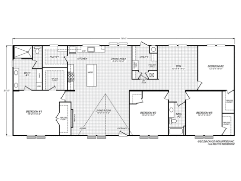 Sundance III 32764A | 4 bedroom, 2 bathroom, 2356 sqft home. Built by Cavco - Austin in Austin, TX.