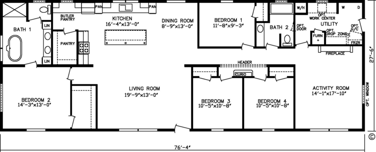 The Remington 28764B | 4 bedroom, 2 bathroom, 2099 sqft home | Built by Cavco - Montevideo in Montevideo, MN.