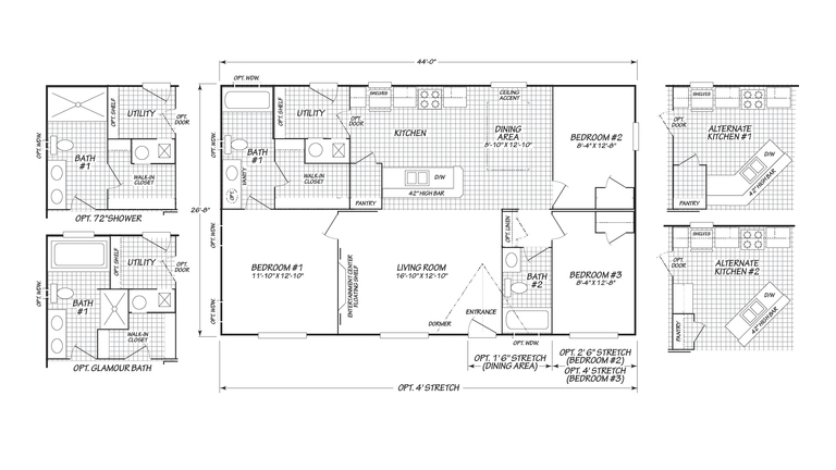 Hayden 28443E | 3 bedroom, 2 bathroom, 1173 sqft home. Built by Cavco - Nampa in Nampa, ID.