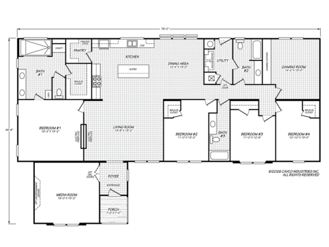 Luxe Haven III Flex | 4 bedroom, 3 bathroom, 2674 sqft home. Built by Cavco - Fort Worth in Fort Worth, TX.