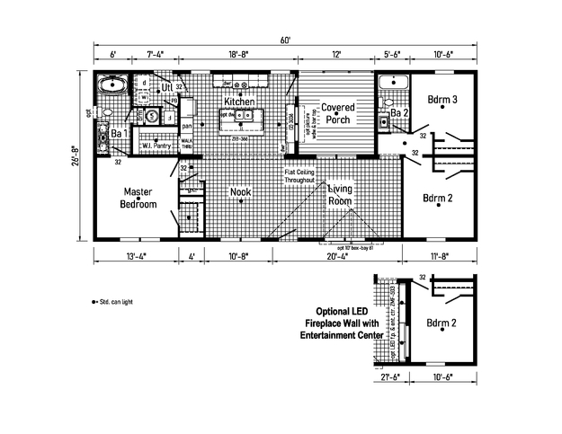 Westlake Ranch 28603D | 3 bedroom, 2 bathroom, 1446 sqft home | Built by Cavco - Dorchester in Dorchester, WI.
