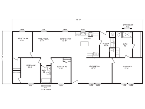 Velocity 28684A | 4 bedroom, 2 bathroom, 1858 sqft home | Built by Cavco - Goodyear in Goodyear, AZ.