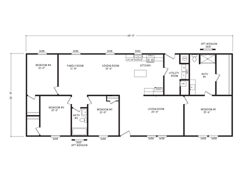 Velocity 28684A | 4 bedroom, 2 bathroom, 1858 sqft home | Built by Cavco - Goodyear in Goodyear, AZ.