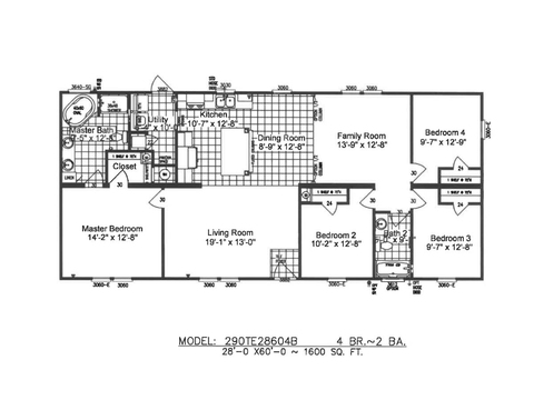 Nash 28604B | 4 bedroom, 2 bathroom, 1600 sqft home | Built by Cavco - Moultrie in Moultrie, GA.