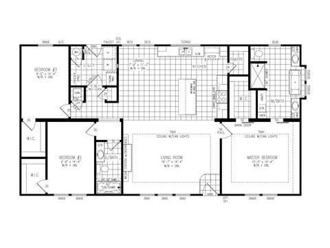 Landmark 32563A | 3 bedroom, 2 bathroom, 1680 sqft home. Built by Cavco - Lake Arlington in Fort Worth, TX.