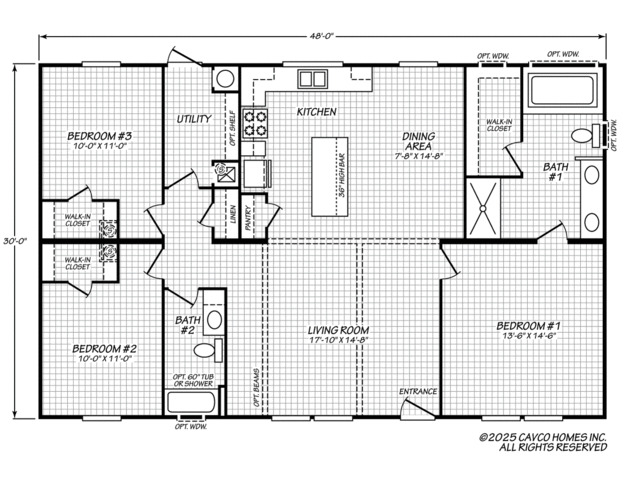 The Summit 32483A | 3 bedroom, 2 bathroom, 1440 sqft home | Built by Cavco - Douglas in Douglas, GA.