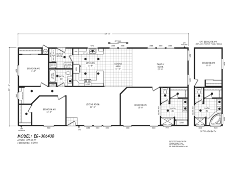 Edge 30643B | 3 Bedroom, 2 Bathroom, 1877 sqft home | Built by Cavco - Goodyear in Goodyear, AZ.