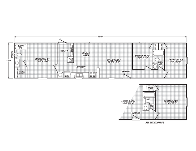 Economy 14663Z | 3 bedroom, 2 bathroom, 924 sqft home. Built by Cavco - Rocky Mount in Rocky Mount, VA.