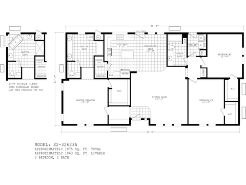 Santa Fe II 32623A | 3 bedroom, 2 bathroom, 1875 sqft home | Built by Cavco - Phoenix in Phoenix, AZ.