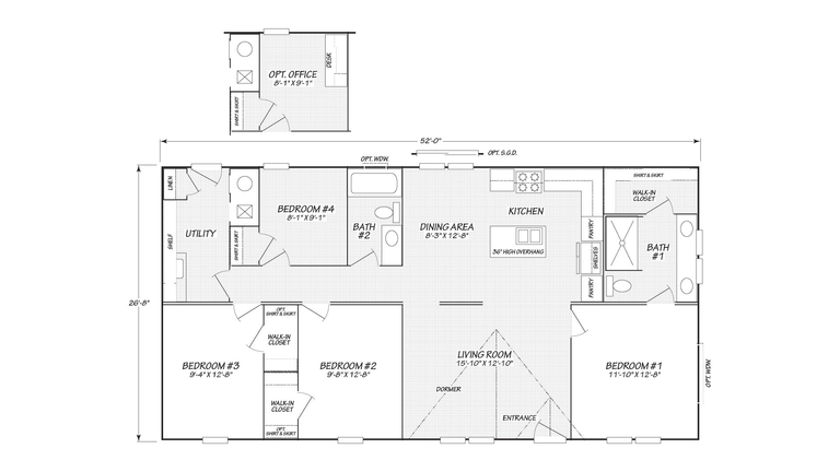 The Hemos 28524B | 4 bedroom, 2 bathroom, 1430 sqft home. Built by Cavco - Lafayette in Lafayette, TN