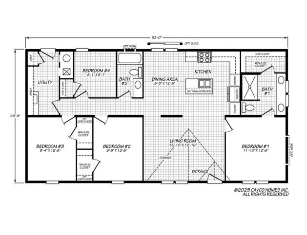 The Hemos 28524B | 4 bedroom, 2 bathroom, 1430 sqft home. Built by Cavco - Lafayette in Lafayette, TN
