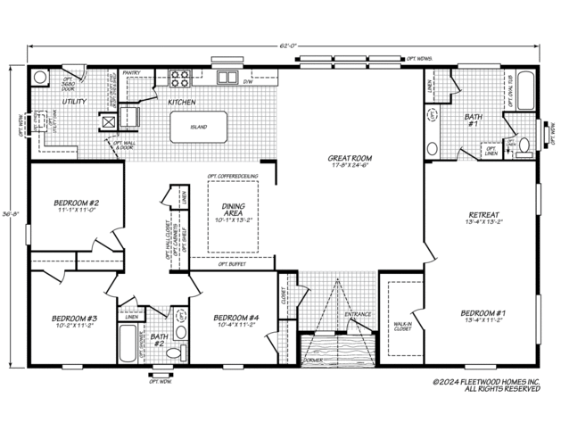 Evergreen 37624E Manufactured Home from Fleetwood Homes, a Cavco Company