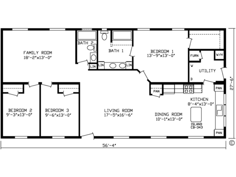 The Nokomis XL 28563E | 3 bedroom, 2 bathroom, 1549 sqft home | Built by Cavco - Montevideo in Montevideo, MN.