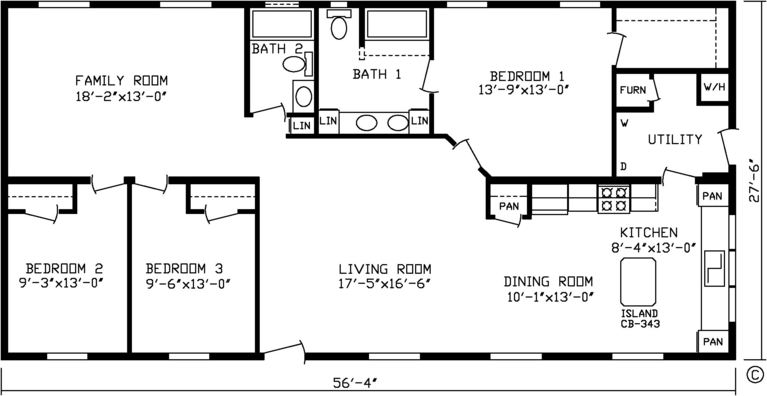 The Nokomis XL 28563E | 3 bedroom, 2 bathroom, 1549 sqft home | Built by Cavco - Montevideo in Montevideo, MN.