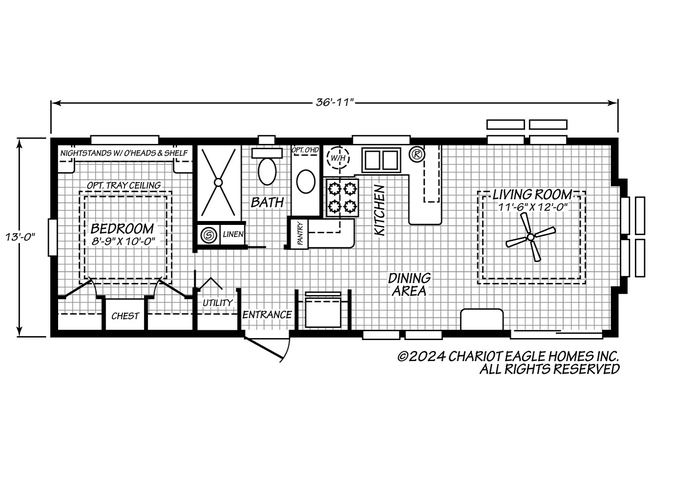 Hawk Elite 13381E | 1 bedroom, 1 bathroom, 498 sqft home | Built by Cavco - Ocala in Ocala, FL.