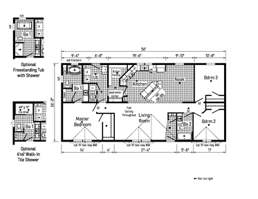 Westlake Ranch 28563A | 3 bedroom, 2 bathroom, 1493 sqft home | Built by Cavco -Dorchester in Dorchester, WI.