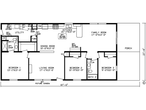 The Riviera w/ Porch 28673A | 3 bedroom, 2 bathroom, 1568 sqft home | Built by Cavco - Montevideo in Montevideo, MN.