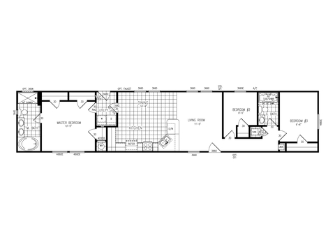 Raceway 16763A | 3 bedroom, 2 bathroom, 1178 sqft home. Built by Cavco - Lake Arlington in Fort Worth, TX.