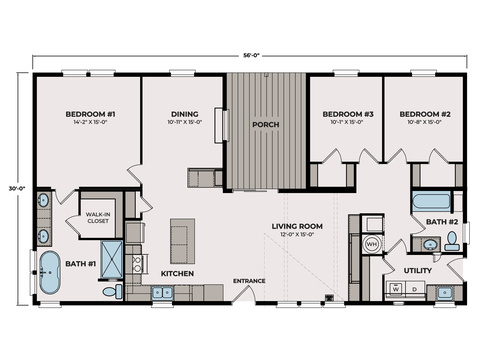 Axis | Nationally Available | 3 bedroom, 2 bathroom, 1680 sqft home | Built by Cavco - Millersburg in Millersburg, OR.