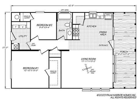 River's Edge | 2 bedroom, 1 bathroom, 972 sqft home | Built by Cavco - Millersburg in Millersburg, OR.