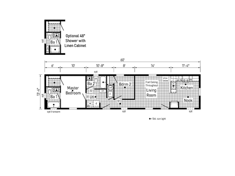 Edge 14602B | 2 bedroom, 2 bathroom, 800 sqft home | Built by Cavco - Dorchester in Dorchester, WI.