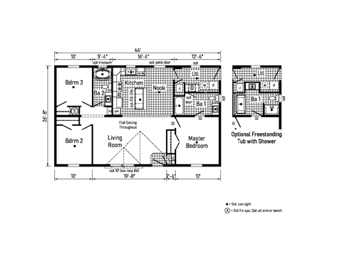 Westlake Ranch 28443B | 3 bedroom, 2 bathroom, 1173 sqft home | Built by Cavco - Dorchester in Dorchester, WI.