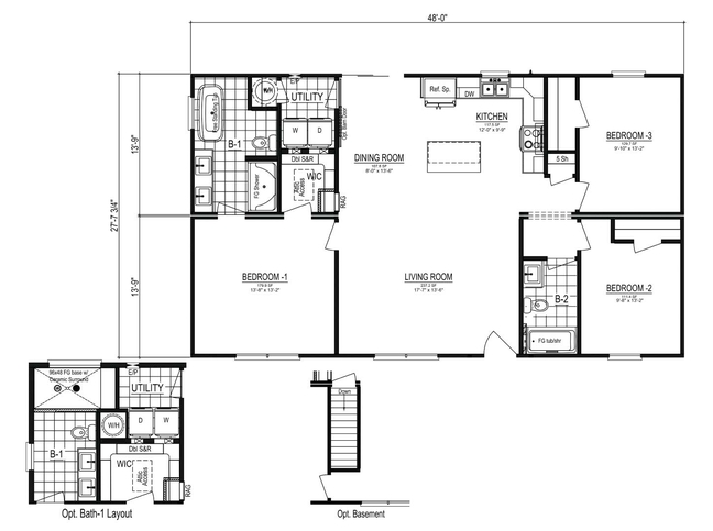 Solo I | 3 bedroom, 2 bathroom, 1344 sqft home | Built by Cavco - Martinsville in Martinsville, VA.