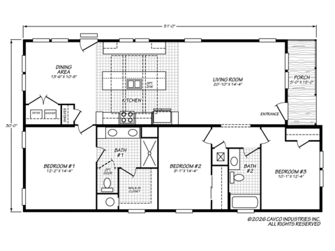 Wind River | 3 bedroom, 2 bathroom, 1470 sqft home | Built by Cavco - Millersburg in Millersburg, OR.