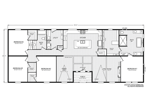 K2 | 4 bedroom, 2 bathroom, 2280 sqft home. Built by Cavco - Lafayette in Lafayette, TN.