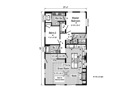 Le Fantastique 28482AM | 2 bedroom, 2 bathroom, 1312 sqft home. Built by Cavco - Emlenton in Emlenton, PA.