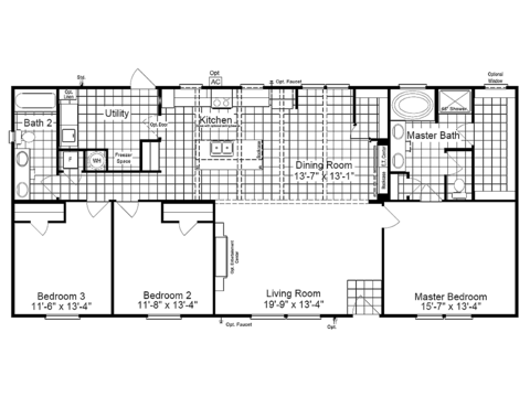 Kensington 28603K | 3 bedroom, 2 bathroom, 1640 sqft home | Built by Cavco - Fort Worth in Fort Worth, TX.