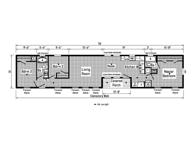 Outlook 16763A | 3 bedroom, 3 bathroom, 1140 sqft home | Built by Cavco - Dorchester in Dorchester, WI.