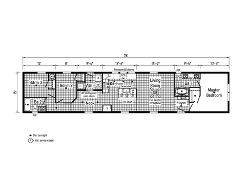 Eastland Concepts 16763B | 3 bedroom, 2 bathroom, 1140 sqft home. Built by Cavco - Shippenville in Shippenville, PA.