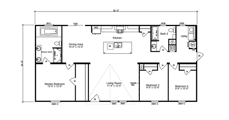 Iron Ranch 28563A | 3 bedroom, 2 bathroom, 1493 sqft home | Built by Cavco - Moultrie in Moultrie, GA.
