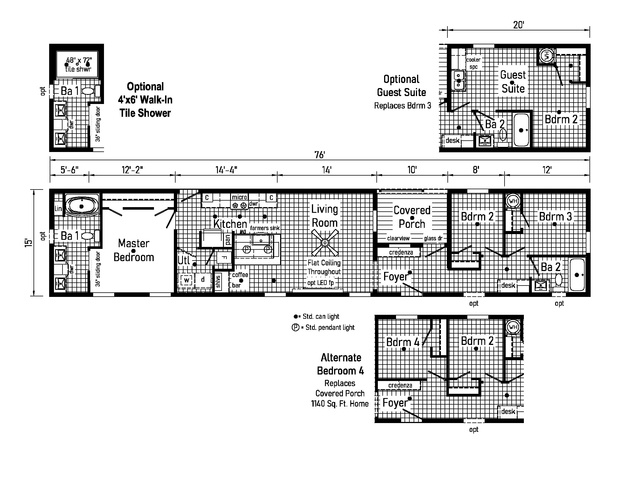 Eastland Concepts 16763E | 3 bedroom, 2 bathroom, 1140 sqft home. Built by Cavco - Shippenville in Shippenville, PA.