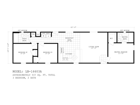 Liberty 16603A | 3 bedroom, 2 bathroom, 937 sqft home | Built by Cavco - Phoenix in Phoenix, AZ.