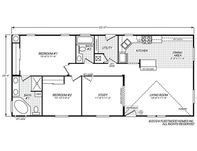 Vogue II 24522F Manufactured Home from Fleetwood Homes, a Cavco Company