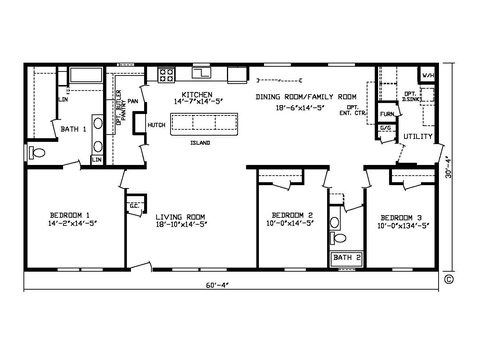 32' Landmark 32603B | 3 bedroom, 2 bathroom, 1830 sqft home | Built by Cavco - Montevideo in Montevideo, MN.
