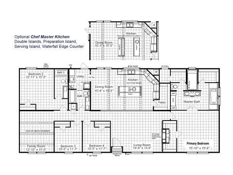 Magnum 32764F | 4 bedroom, 2 bathroom, 2432 sqft home | Built by Cavco - Fort Worth in Fort Worth, TX.