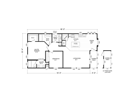 Sedona Ridge 24482A | 2 bedroom, 2 bathroom, 1125 sqft home | Built by Cavco - Goodyear in Goodyear, AZ.
